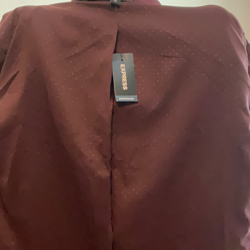 Express Burgundy Open Front Blazer - Picture 6 of 6